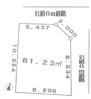 北坂戸駅　徒歩18分　土地面積:81.23平米 ( 24.57坪 )　