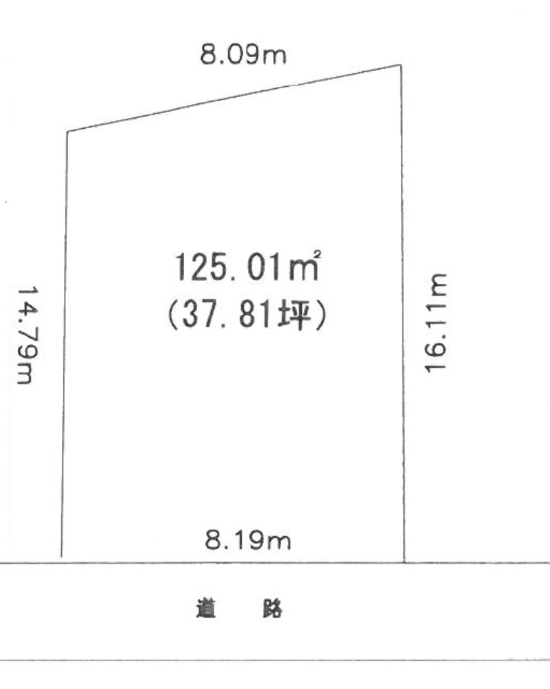 坂戸駅　徒歩15分　土地面積:125.01平米 ( 37.81坪 )　